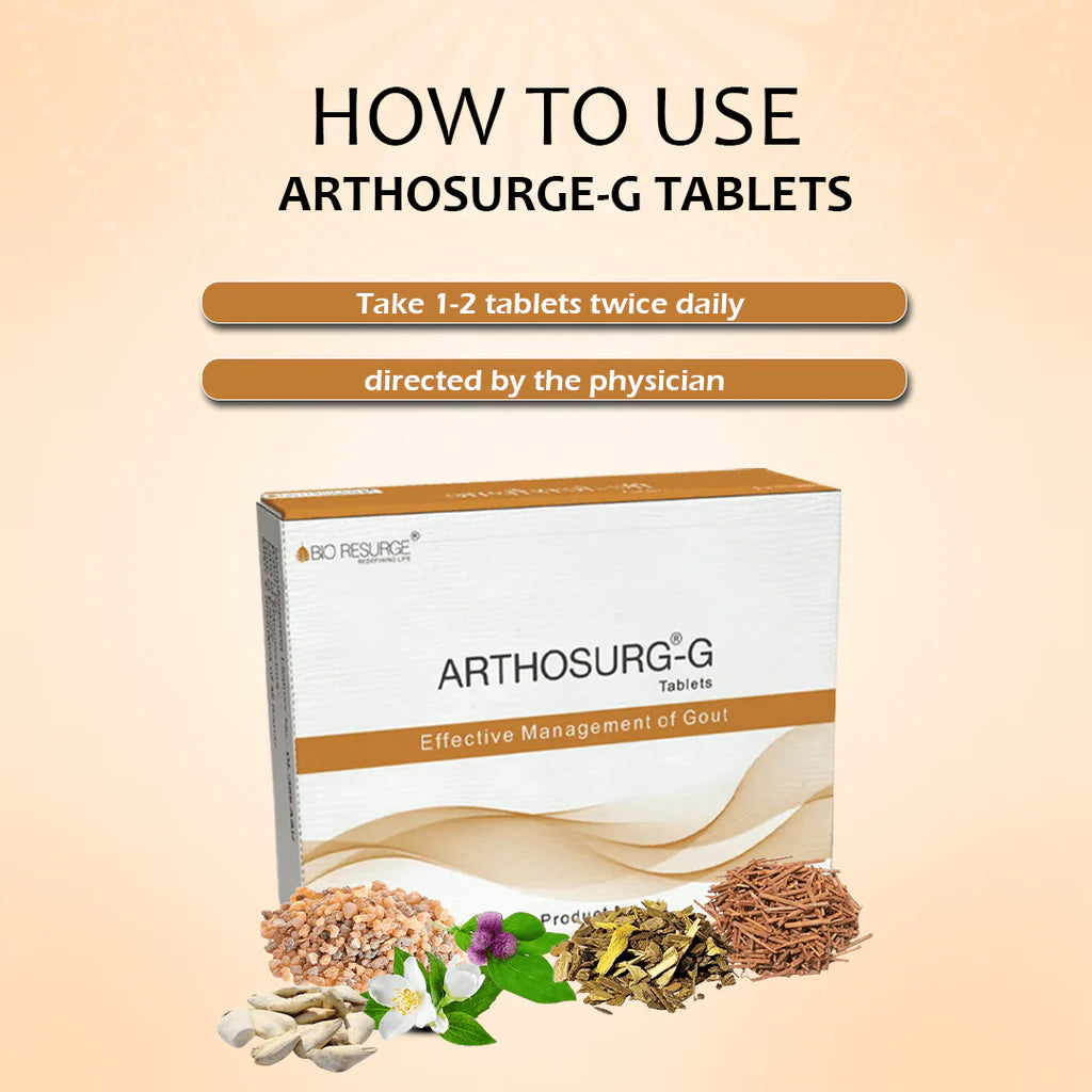 Bio Resurge Arthosurg-G Tablets for High Uric Acid and Gout Relief