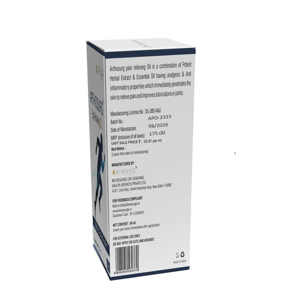 Bio Resurge Arthosurg Ayurvedic Pain Relief Oil for Joint Pain and Arthritis