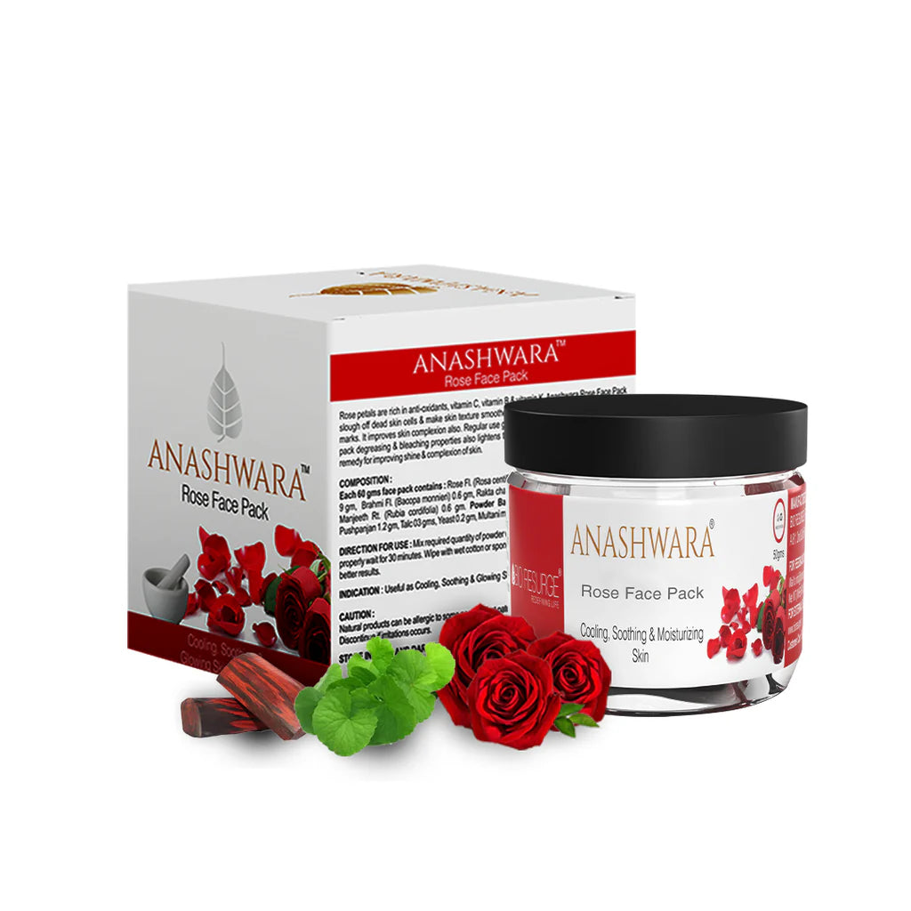 Anashwara Rose Face Pack to reduce melanin and pigmentation – 60gm